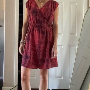 Petticoat Alley Red Patterned Mini Dress